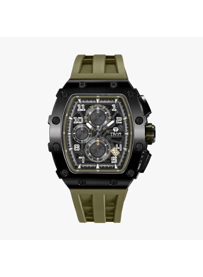 Tsar Bomba Men's 43MM Green Chronograph Silicone Strap Watch | TB8204Q-38 - Image 1